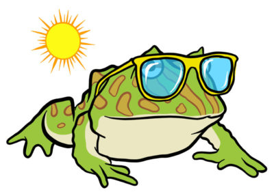 A Pacman Wearing Sunglasses under the Sun