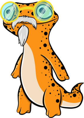 Old Salamander with Beard and Glasses