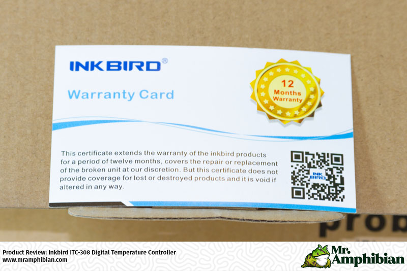Inkbird Thermostat Warranty Card