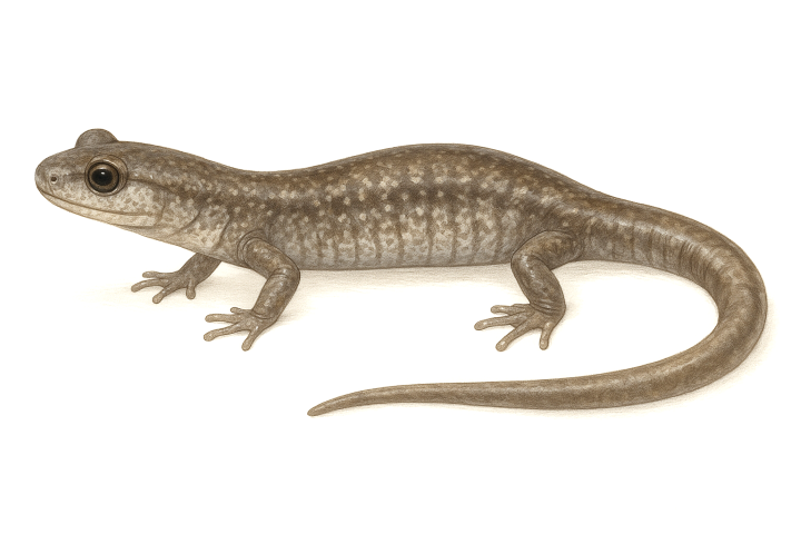 Blue Ridge Gray-cheeked Salamander (Plethodon amplus) Illustration