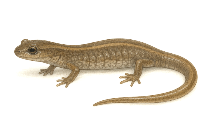 Inyo Mountains Salamander (Batrachoseps campi) Illustration