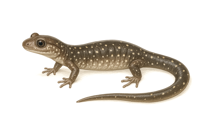 Louisiana Slimy Salamander (Plethodon kisatchie) Illustration