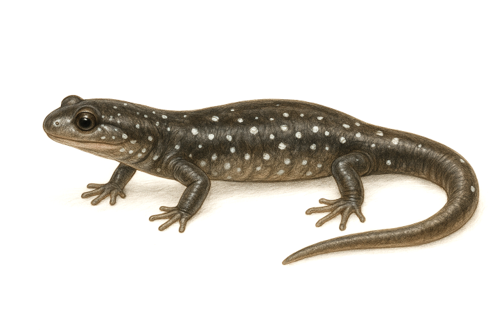 Mississippi Slimy Salamander (Plethodon mississippi) Illustration