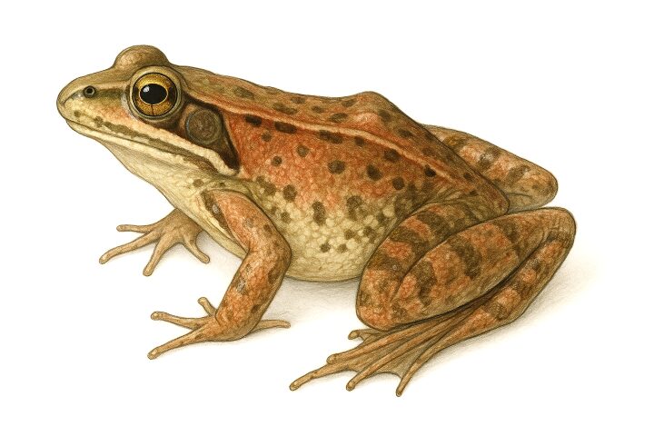 Northern Red-legged Frog (Rana aurora) Illustration