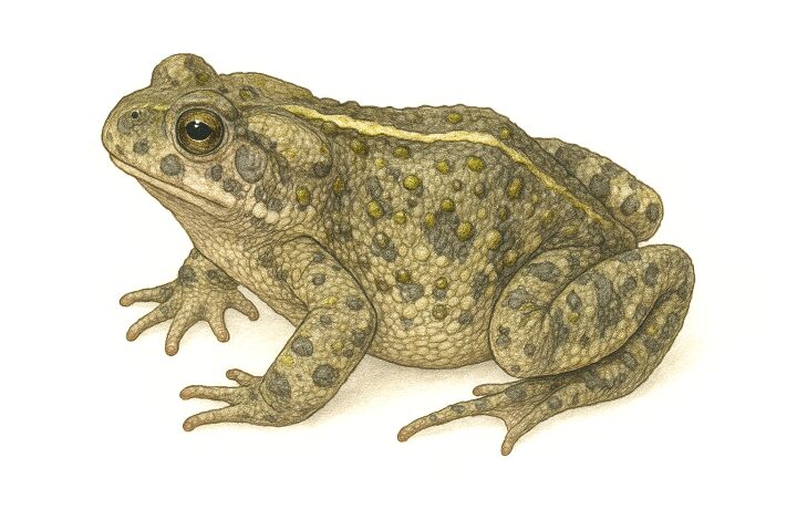Western Toad (Anaxyrus boreas) Illustration